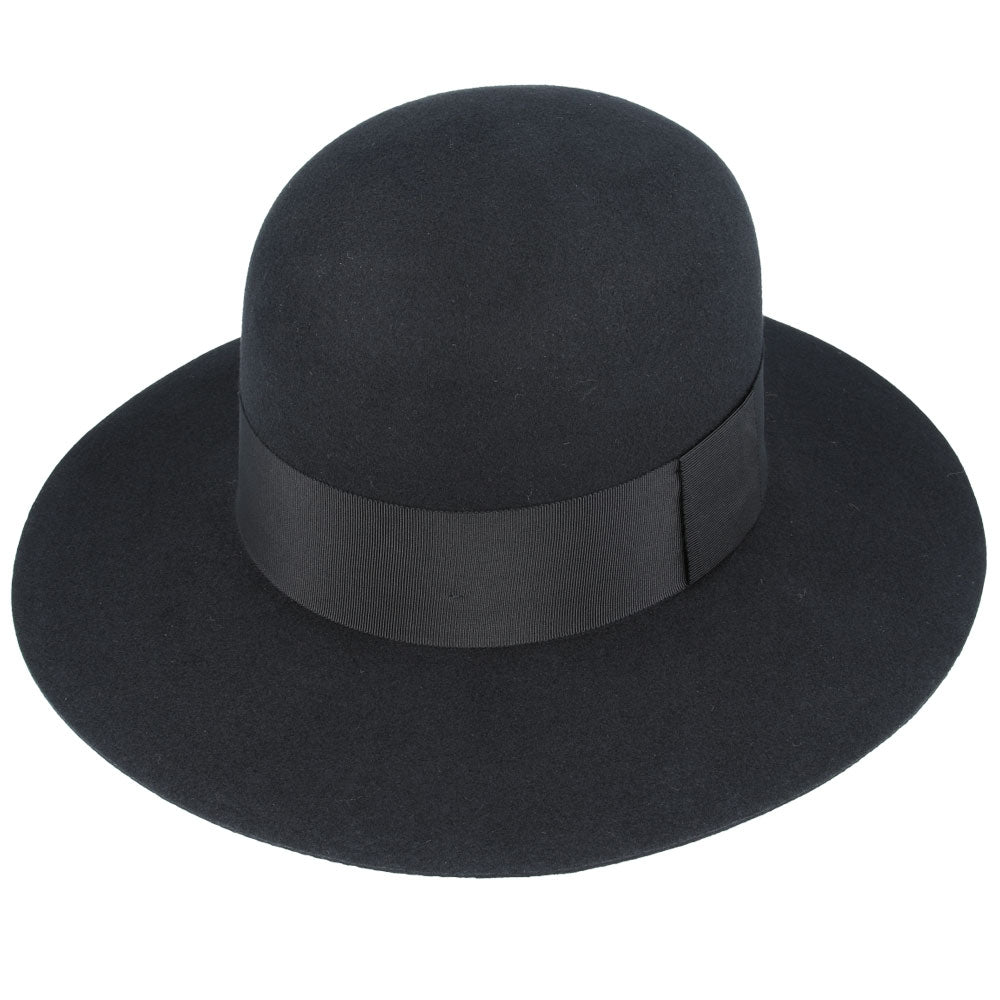 Bolero Hat the BOLERO Black Wool Felt Flat Crown Wide Brim Hat Men