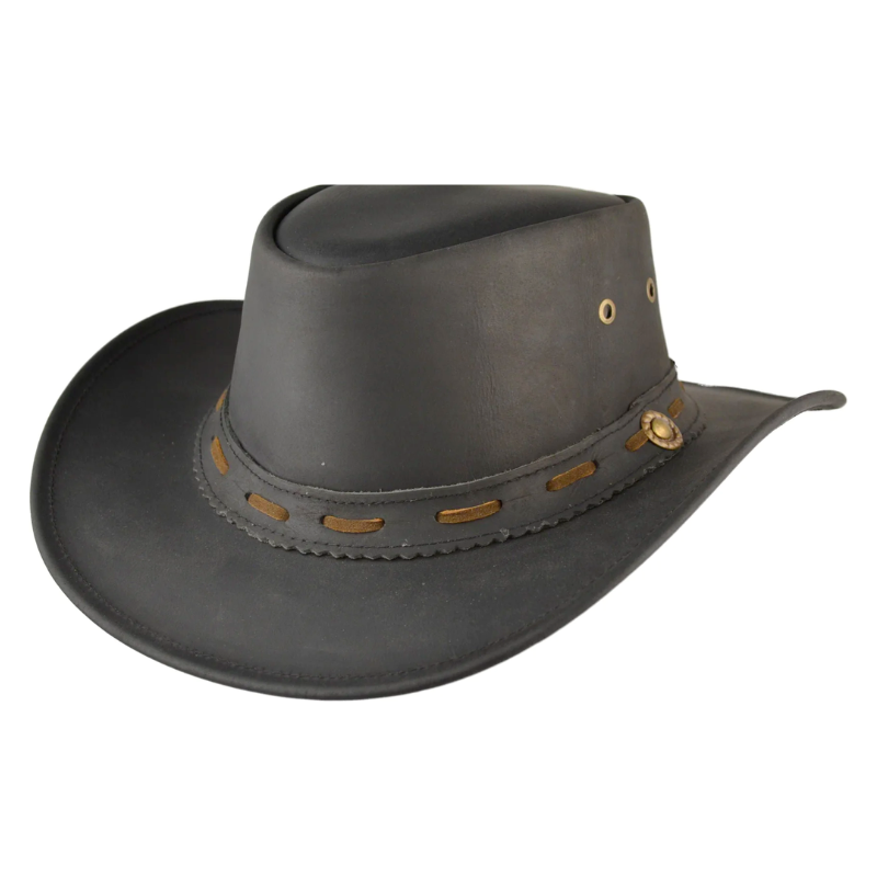 ZKEO Brown Leather Cowboy Hat