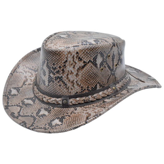 Snake Pattern Leather Cowboy Hat