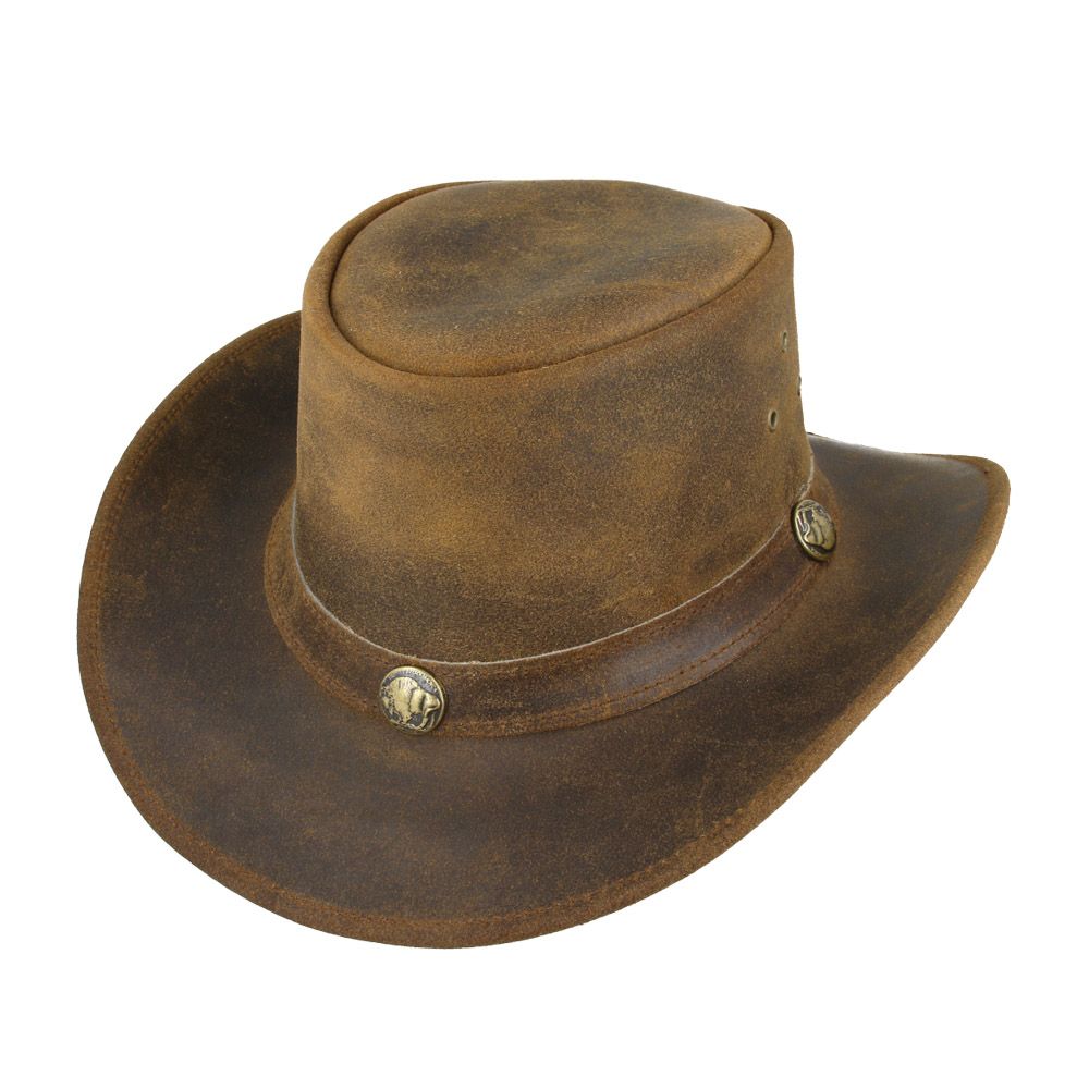 Leather Australian Cowboy Hat - Plain