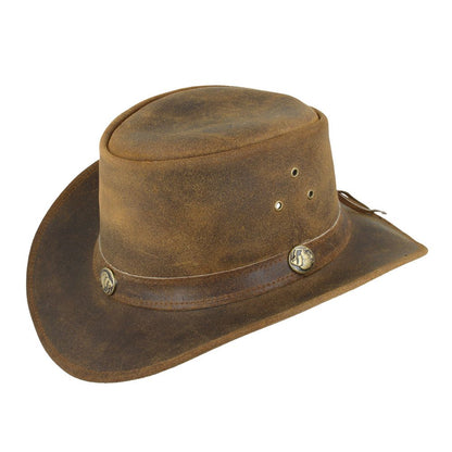 Leather Australian Cowboy Hat - Plain