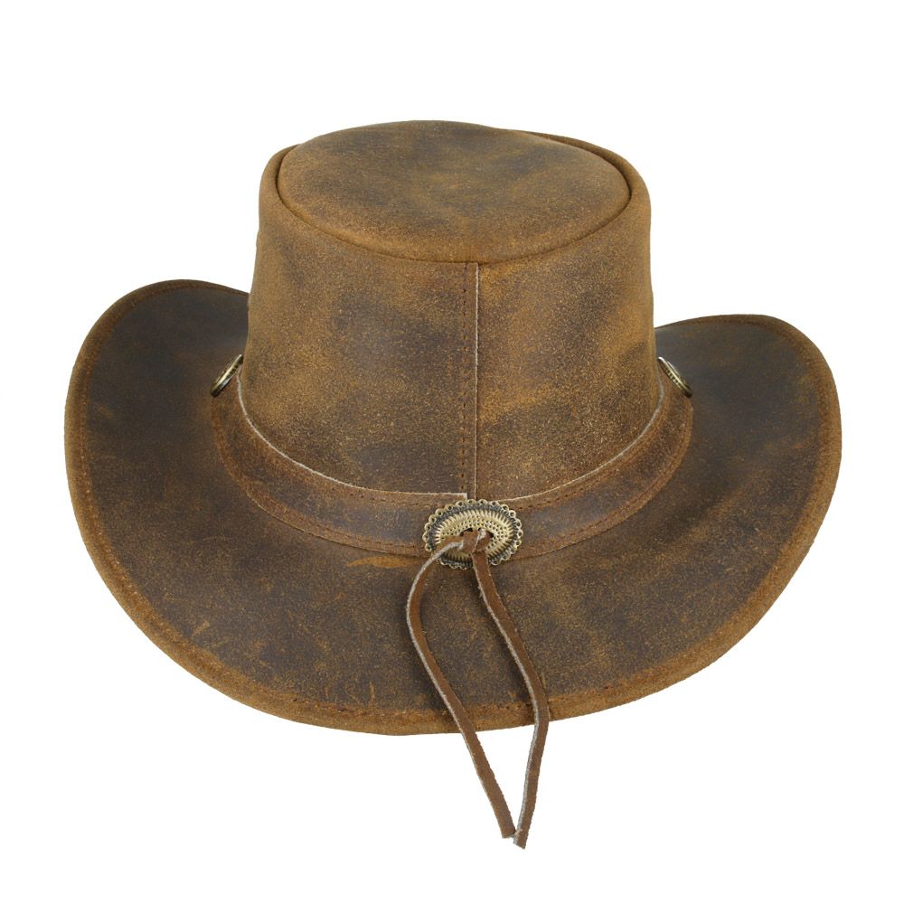 Leather Australian Cowboy Hat - Plain