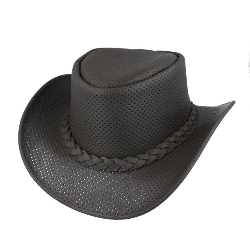 Leather Australian Cowboy Hat - Plain