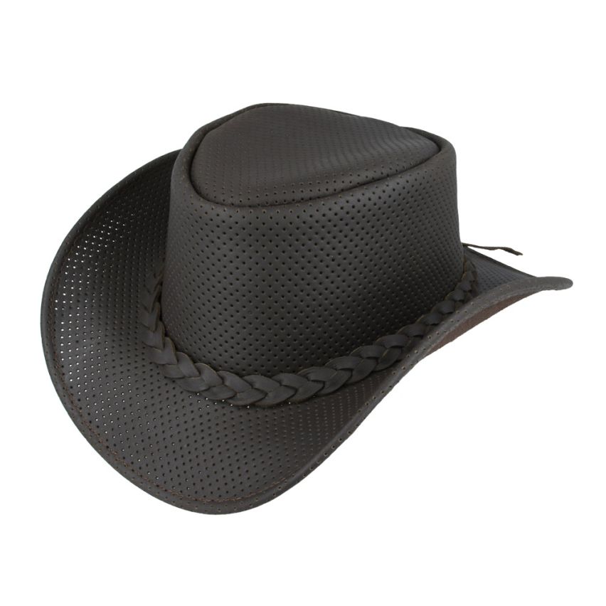 Leather Australian Cowboy Hat - Plain