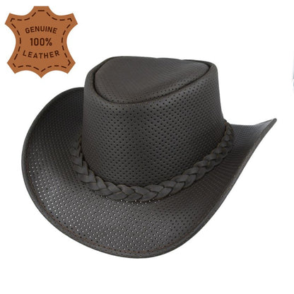 Leather Australian Cowboy Hat - Plain