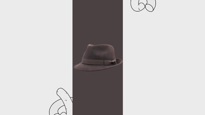 Crushable Wool Felt Trilby Hat, Brown