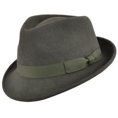 Wool Crushable Trilby Hat, Dark Green