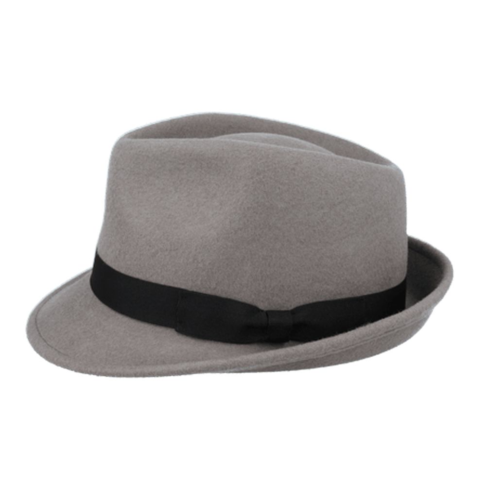 Crushable Wool Trilby Hat, Grey