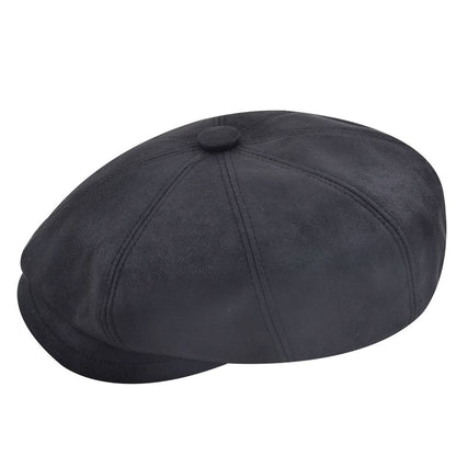 Gladwin Bond Hatters London Leather Newsboy Cap