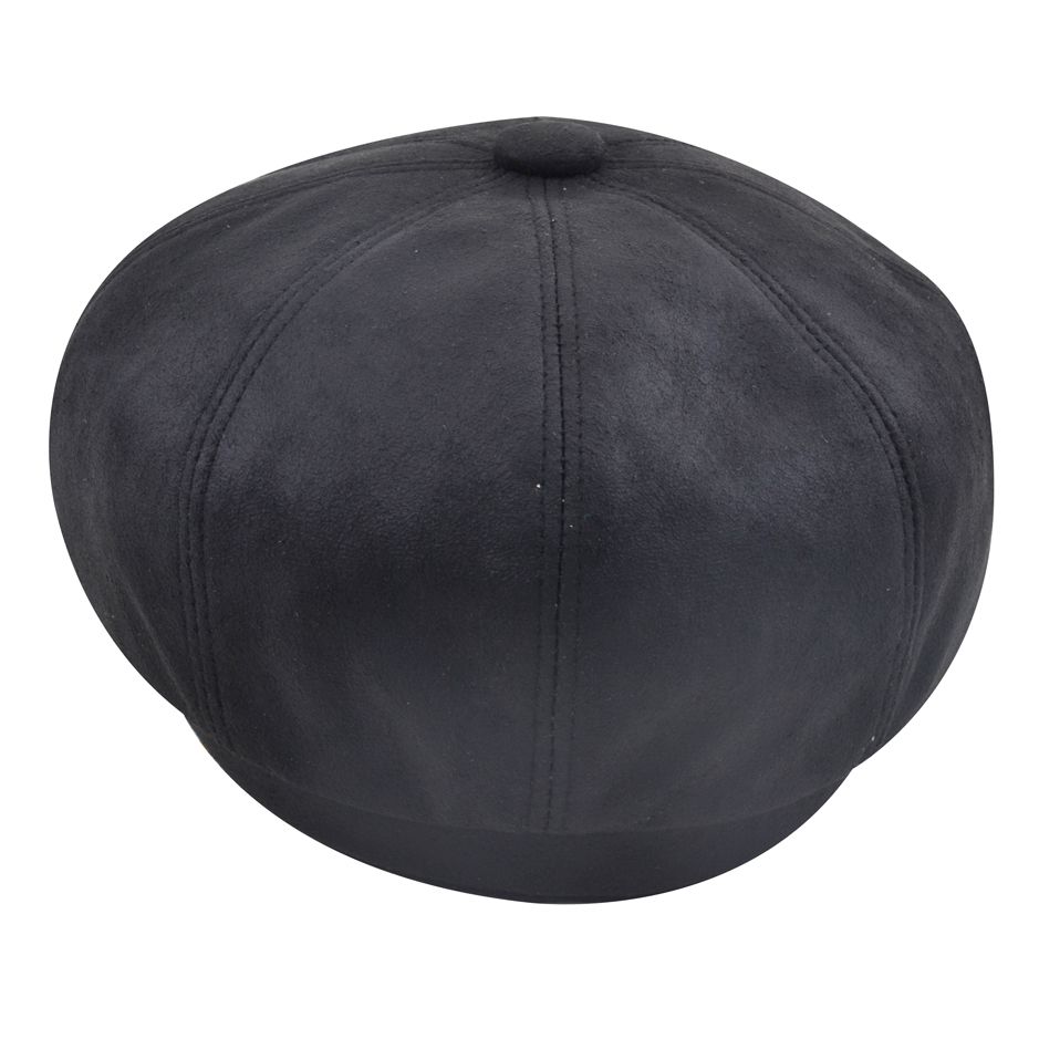 Gladwin Bond Hatters London Leather Newsboy Cap