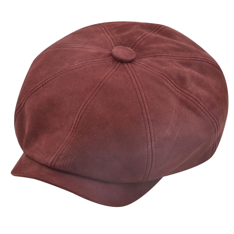 Leather Newsboy Cap from London