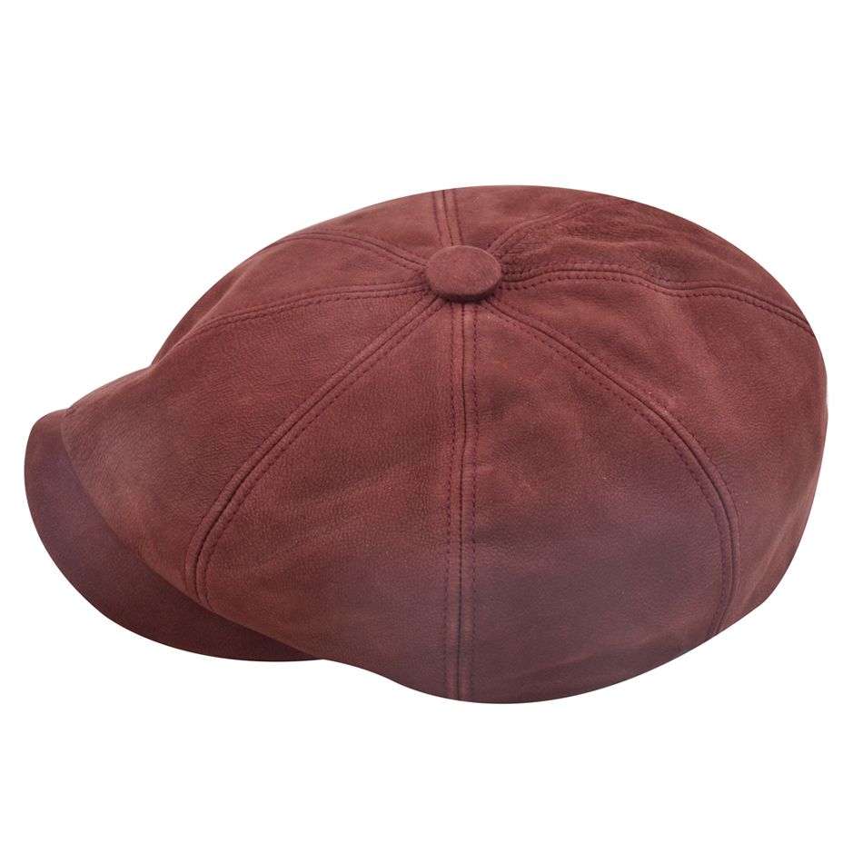 Gladwin Bond Hatters London Leather Newsboy Cap