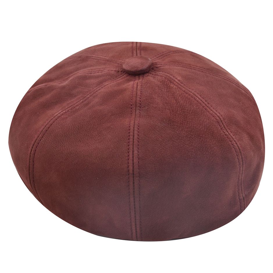 Gladwin Bond Hatters London Leather Newsboy Cap