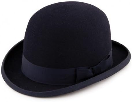 Black Wool Felt Bowler Hat with Hat Box