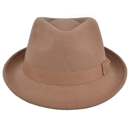 Wool Crushable Trilby Hat, Camel