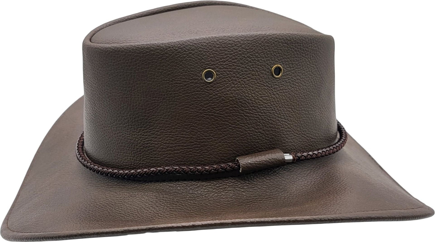 Faux Leather Australian Cowboy Hat