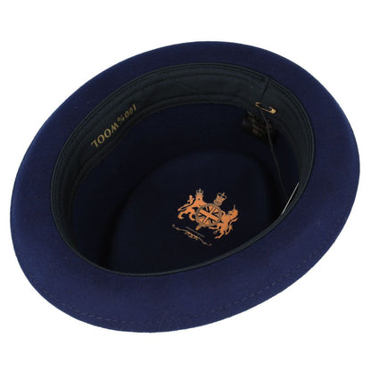 Crushable Diamond Crown Pork Pie Hat - Navy