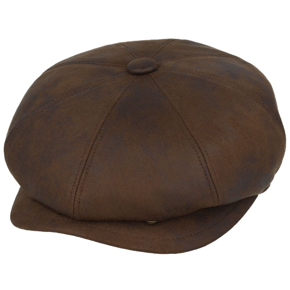 Gladwin Bond Leather Look Newsboy Cap