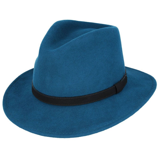 Teal Leather Fedora