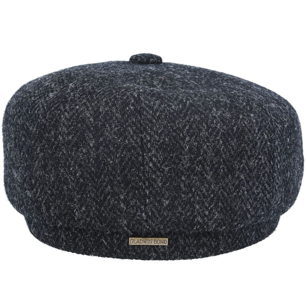 Gladwin Bond Harris Tweed Wool Herringbone Newsboy Cap