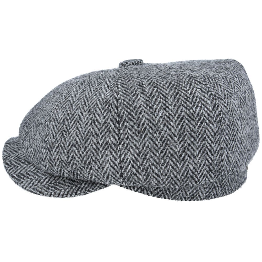 Gladwin Bond Harris Tweed Wool Herringbone Newsboy Cap