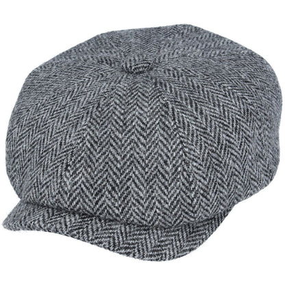 Gladwin Bond Harris Tweed Wool Herringbone Newsboy Cap