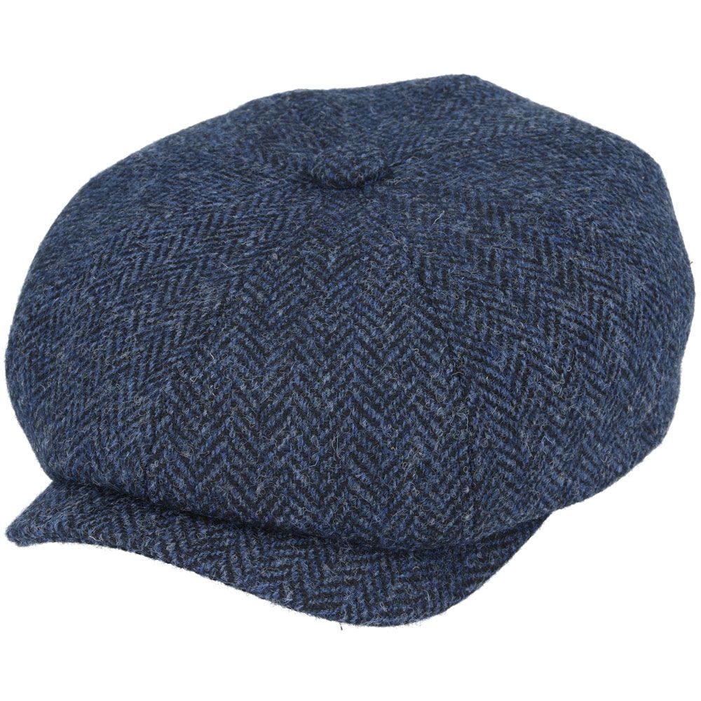 Gladwin Bond Harris Tweed Wool Herringbone Newsboy Cap