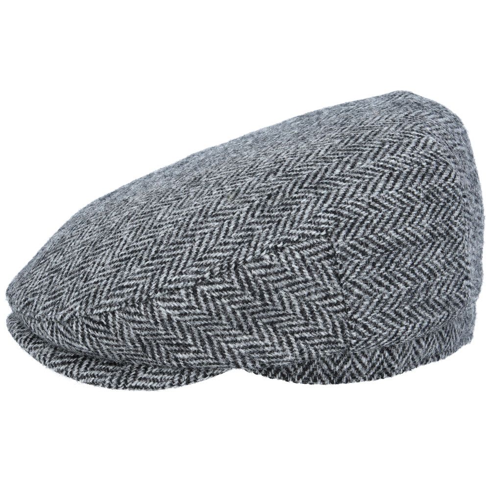 Gladwin Bond Harris Herringbone Wool Flat Cap