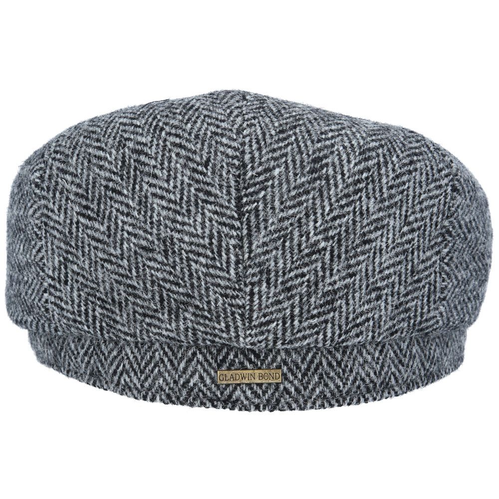 Gladwin Bond Harris Herringbone Wool Flat Cap