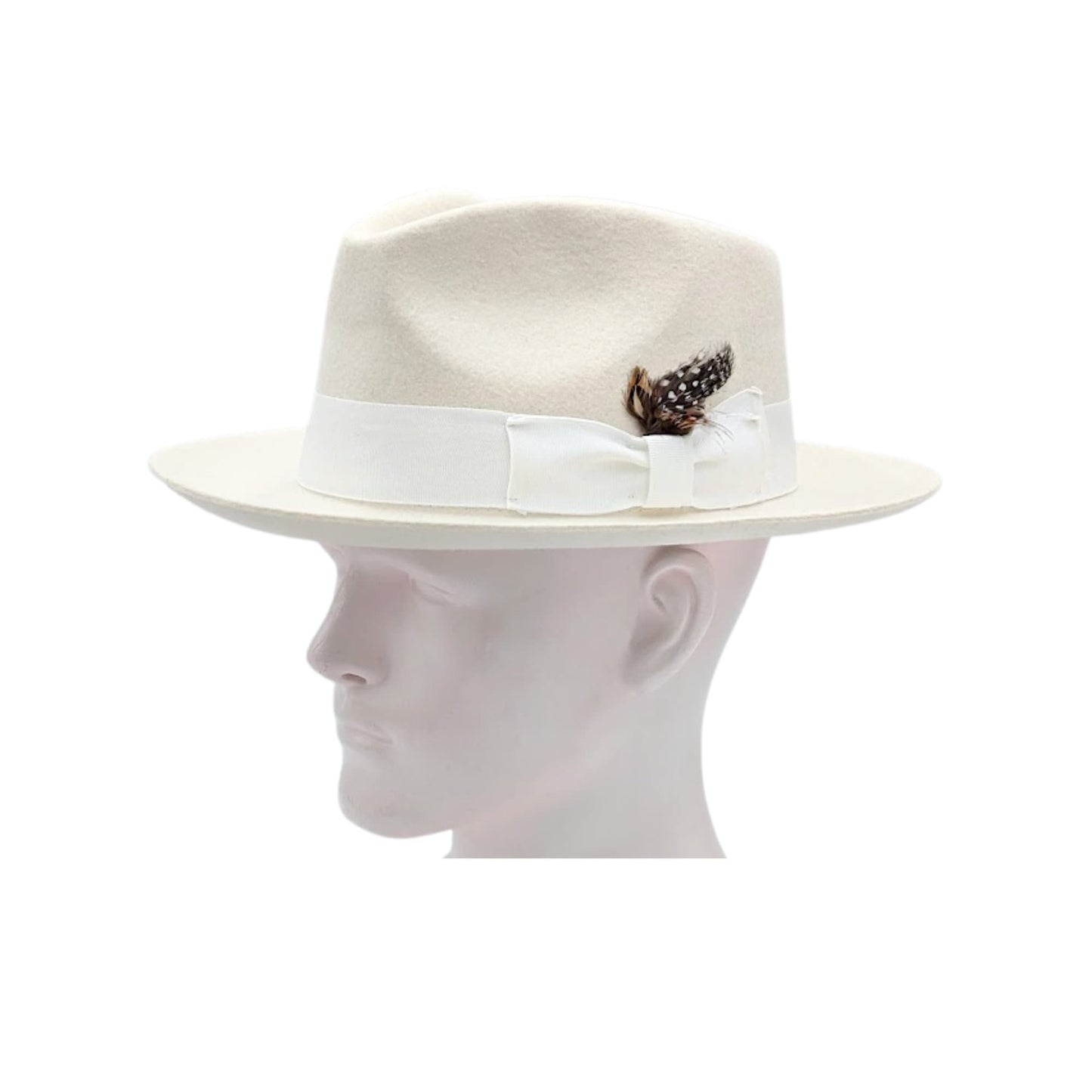 Premium White Stiff Fedora hat