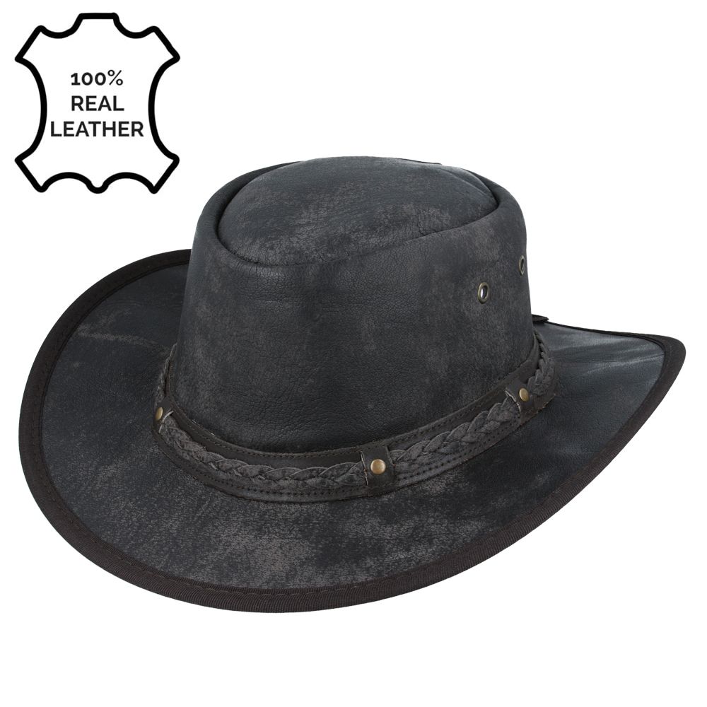 NOEMA Leather Australian Cowboy Hat - Distressed