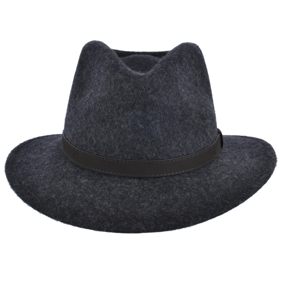 Felt Fedora Hat with Leather Band