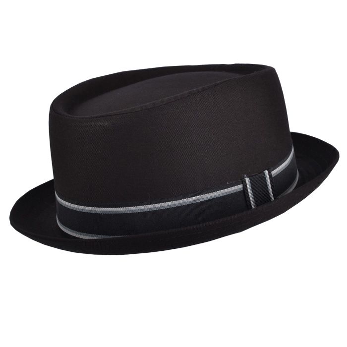 Cotton Pork Pie Hat Black