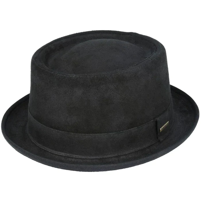 Leather Pork Pie Hat