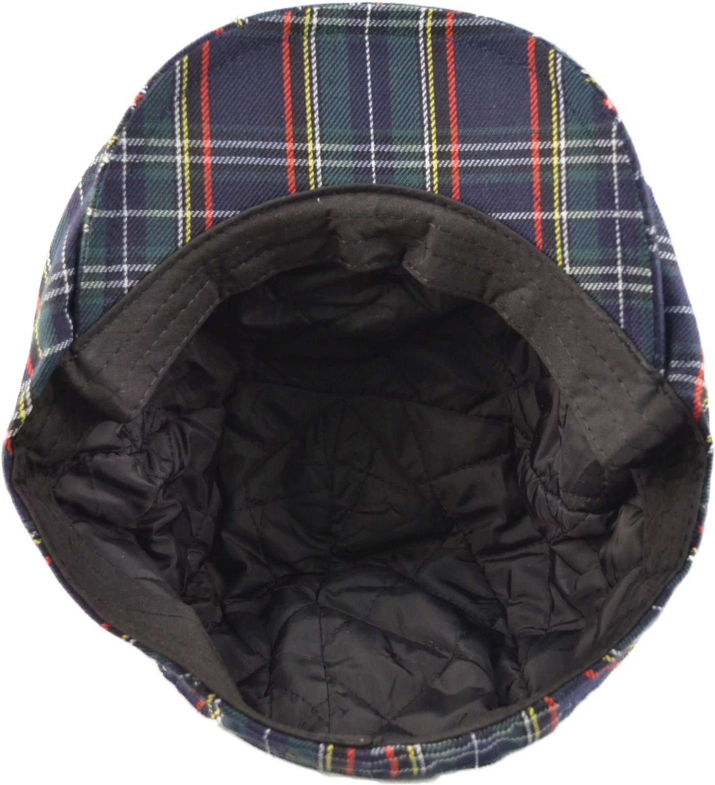 Scottish Tartan Pompom Flat Cap