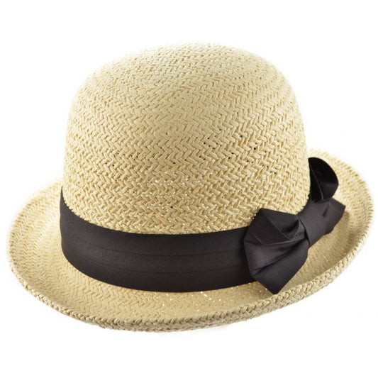 Summer Straw Bowler Hat