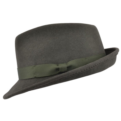 Wool Crushable Trilby Hat, Dark Green