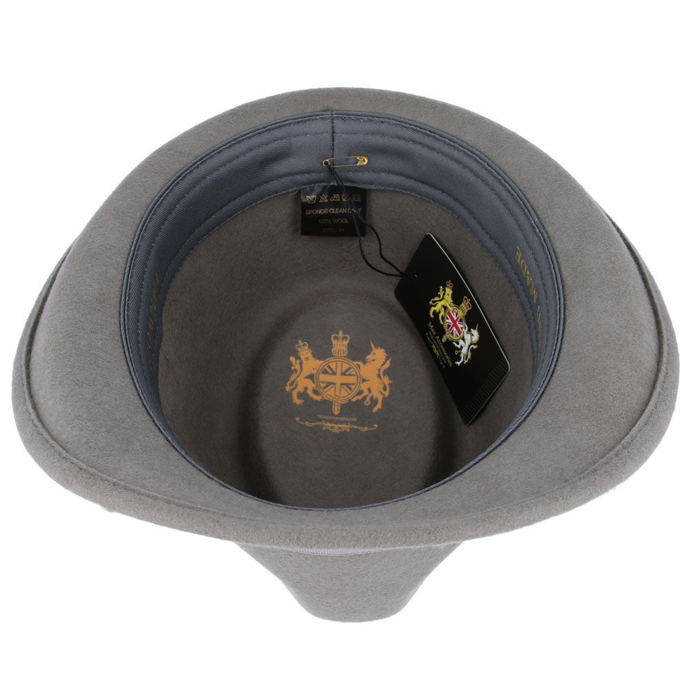 Crushable Wool Trilby Hat, Grey